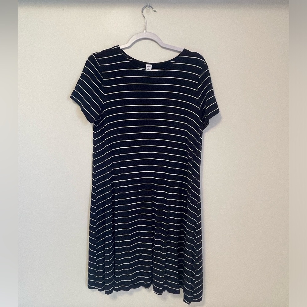 Navy Striped Old Navy T-Shirt Dress